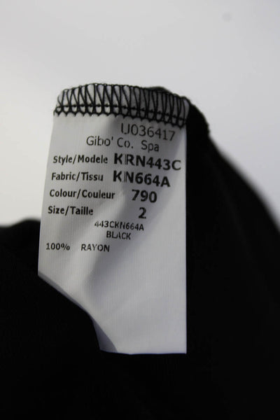 Michael Kors Women's Boat Neck Long Sleeves Embroidered Mini Dress Black Size 2