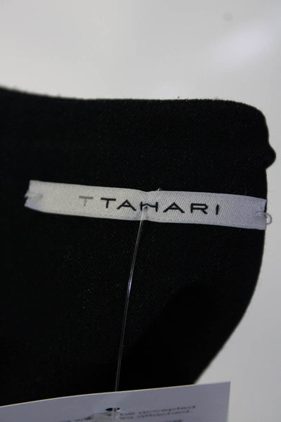 T Tahari Womens V Neck Hook & Eye Denim Jacket Dark Blue Size 2