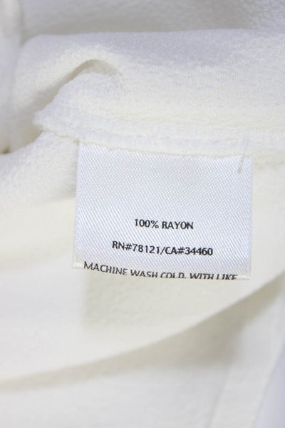 Eileen Fisher Womens 3/4 Sleeve Oversized V Neck Shirt White Size Medium