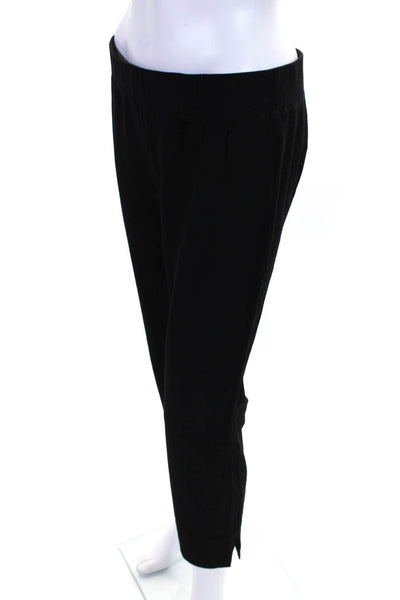 Eileen Fisher Womens Crepe Knit Mid-Rise Split Hem Capri Trousers Black Size S