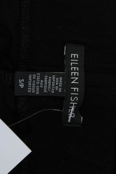 Eileen Fisher Womens Crepe Knit Mid-Rise Split Hem Capri Trousers Black Size S