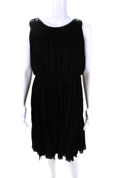 Max Azria Womens Pleated Sleeveless Pullover Blouson Dress Black Size XS
