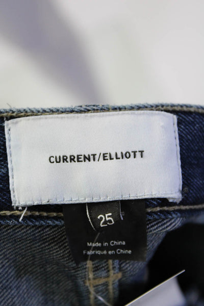 Current/Elliott Womens Dark Wash Studded Button Skinny Leg Jeans Blue Size EUR25