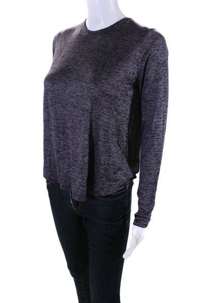 Vince Womens Thin Relaxed Fit Long Sleeved Round Neck T Shirt Purple Size XS
