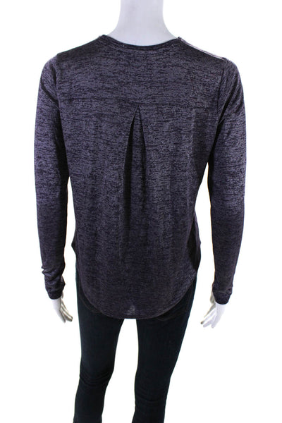 Vince Womens Thin Relaxed Fit Long Sleeved Round Neck T Shirt Purple Size XS