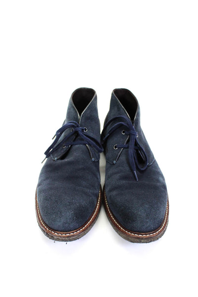 Bloomingdales The Mens Store Mens Suede Lace Up Dress Shoes Navy Size 8
