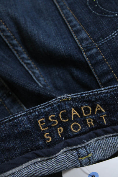Escada Sport Womens Kristy Mid Rise Boot Cut Jeans Pants Dark Blue Size EU 42