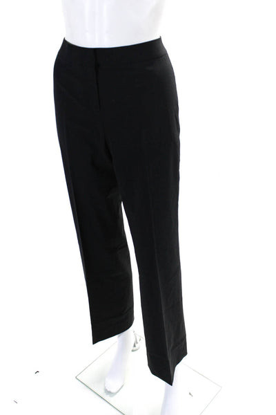 Lafayette 148 New York Womens Mid Rise Pleated Dress Pants Black Wool Size 2