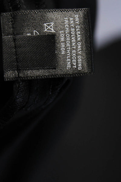 Lafayette 148 New York Womens Mid Rise Pleated Dress Pants Black Wool Size 2