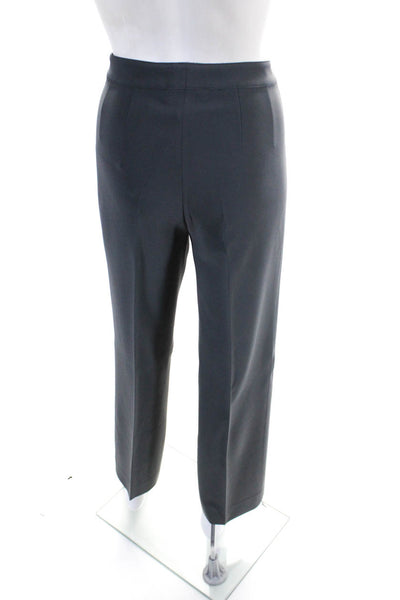 St. John Womens High Rise Pleated Straight Leg Dress Pants Gray Size 6