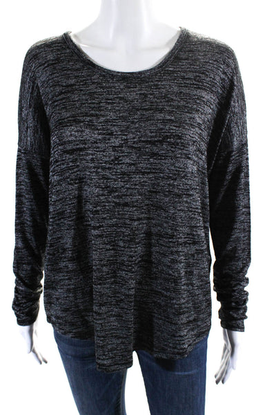 Rag & Bone Jean Womens Heather Black Scoop Neck Pullover Sweater Top Size S