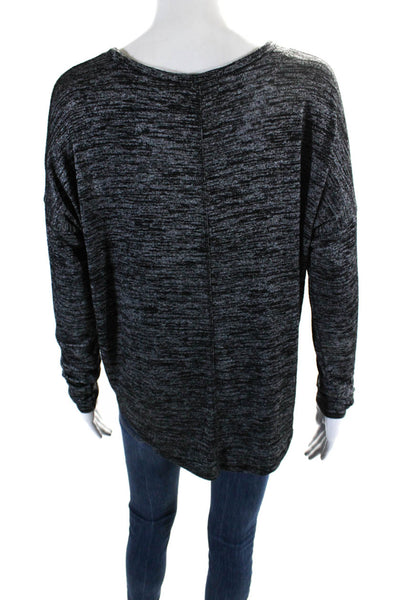 Rag & Bone Jean Womens Heather Black Scoop Neck Pullover Sweater Top Size S