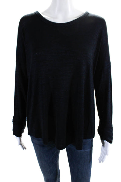 Rag & Bone Womens Dark Blue Scoop Neck Long Sleeve Sweater Top Size M