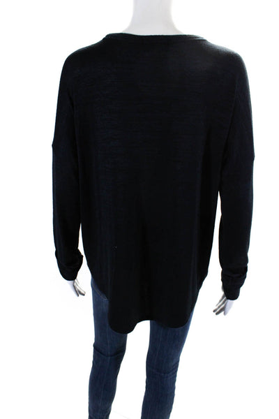 Rag & Bone Womens Dark Blue Scoop Neck Long Sleeve Sweater Top Size M