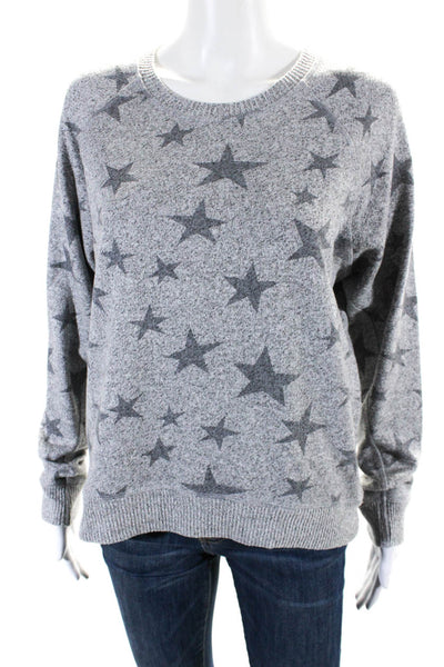 Rails Womens Gray Star Print Crew Neck Long Sleeve Pullover Sweater Top Size S