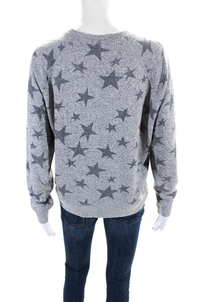 Rails Womens Gray Star Print Crew Neck Long Sleeve Pullover Sweater Top Size S