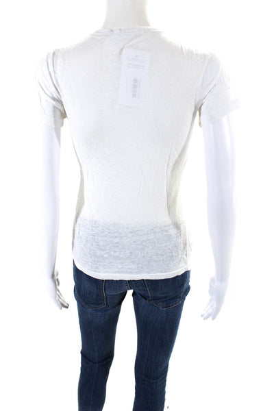 Isabel Marant Etoile Womens Short Sleeved V Neck Slim Fit T Shirt White Size XS