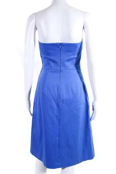 Ted Baker London Womens Cotton Blend Sweetheart Neck Strapless Dress Blue Size 1