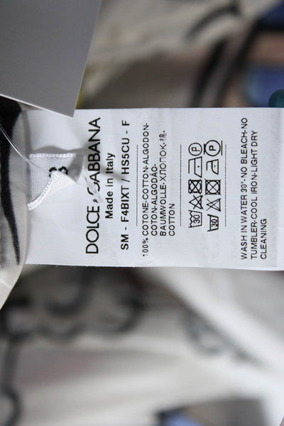 Dolce & Gabbana Womens Cotton Comic Print Ruffle A Line Skirt White Size 38