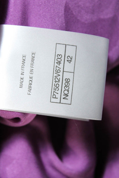 Chanel Womens 23B Woven Tweed Collared Sleeveless Sheath Dress Fushcia Size FR42