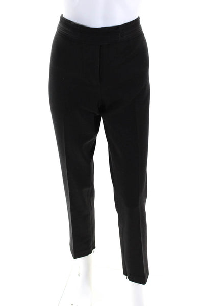 Robert Rodriguez Womens Pleated Waist Slim Fit Straight Pants Black Size 12