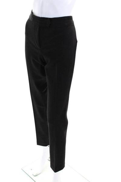 Robert Rodriguez Womens Pleated Waist Slim Fit Straight Pants Black Size 12