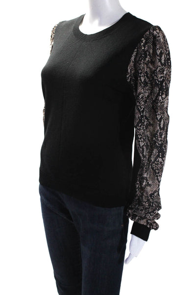 Veronica Beard Women's Crewneck Long Sleeves Pullover Sweater Black Size L