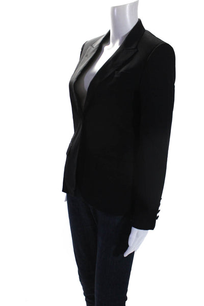 Gucci Women's Collared Long Sleeves Lined One Button Blazer Black Size 40