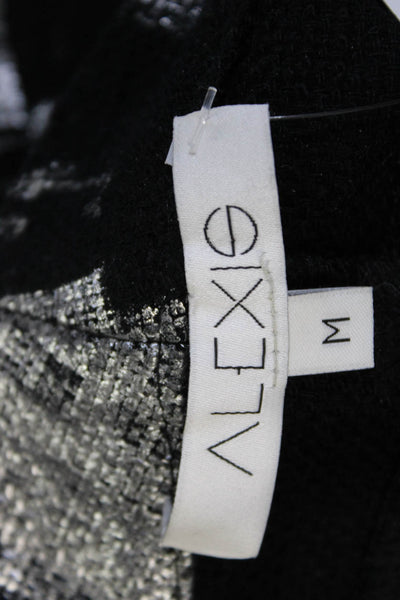 Alexis Womens Cotton Metallic Print Hook & Eye Flare Leg Pants Silver Size M