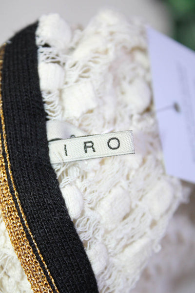 IRO Womens Open Knit Sleeveless Frayed Hem Crewneck Tank Top Ivory White Size 2