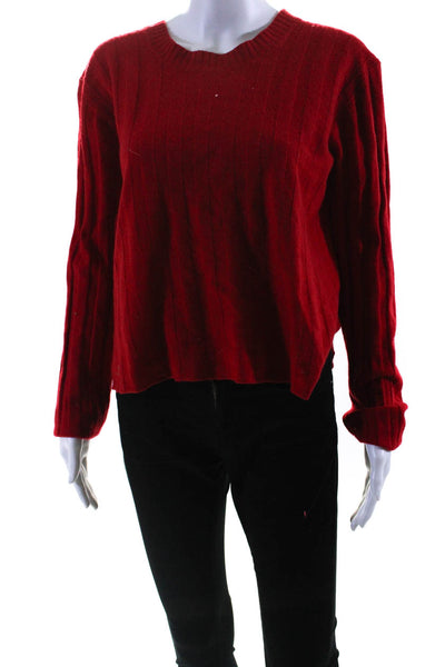 10 Crosby Derek Lam Womens Long Sleeves Tie Back Sweater Red Wool Size Large