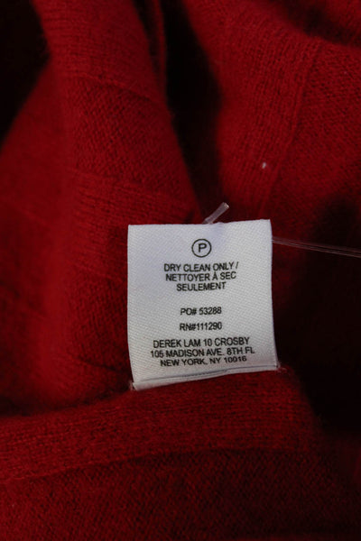 10 Crosby Derek Lam Womens Long Sleeves Tie Back Sweater Red Wool Size Large