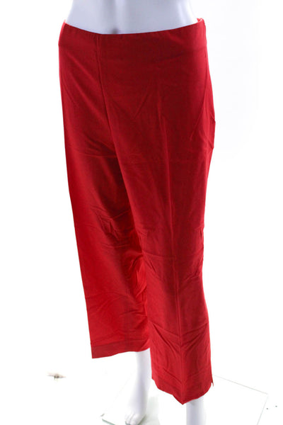 St. John Womens Straight Leg High Rise Straight Leg Pants Red Size 14