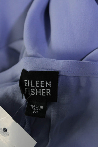 Eileen Fisher Womens Silk High Rise Wide Leg Pants Powder Blue Size Medium