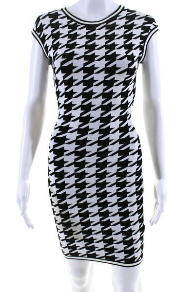 Torn by Ronny Kobo Womens Houndstooth Print Pullover Bodycon Dress White Size XS