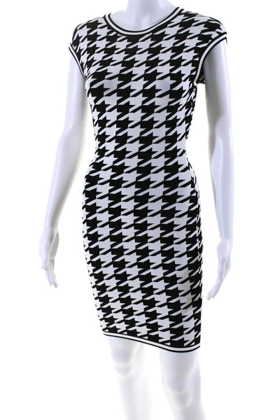 Torn by Ronny Kobo Womens Houndstooth Print Pullover Bodycon Dress White Size XS