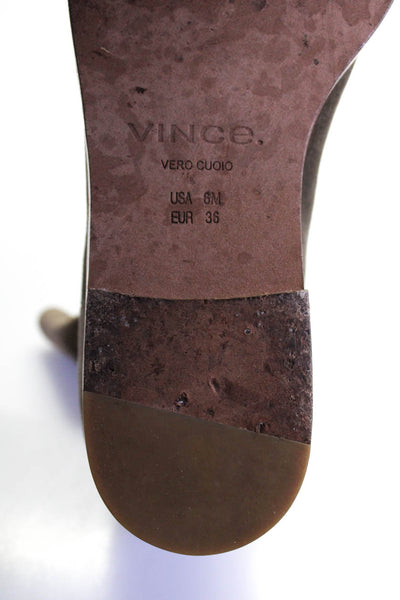 Vince Womens Brown Suede Leather Wedge Heels Ankle Boots Shoes Size 6M