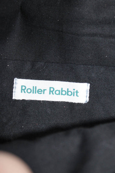 Roller Rabbit Womens Embroidered Glass Bead Snap Button Crossbody Handbag Black