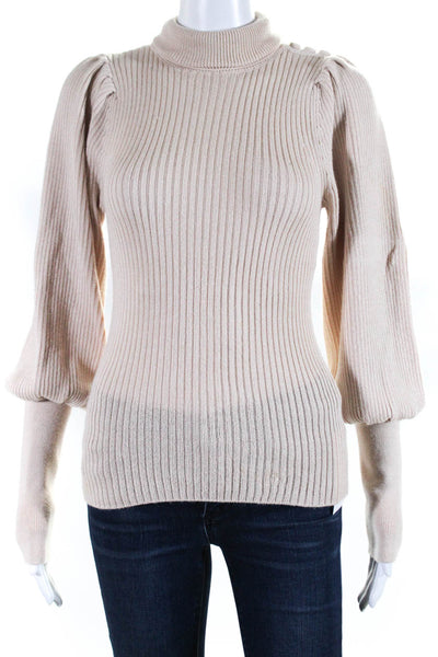 Ulla Johnson Womens Alpaca Blend Long Sleeve Turtleneck Sweater Top Pink Size S