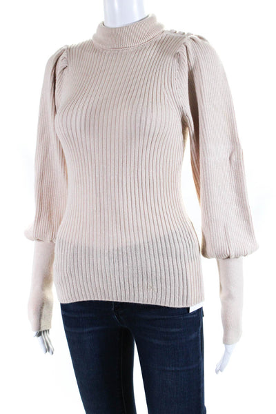 Ulla Johnson Womens Alpaca Blend Long Sleeve Turtleneck Sweater Top Pink Size S