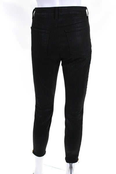 L'Agence Womens Cotton 5 Pocket Zipper Hem Mid-Rise Skinny Pants Black Size 28