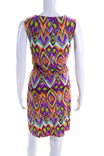 Jude Connally Womens Ikat Print Sleeveless Shift Dress Multicolor Size M