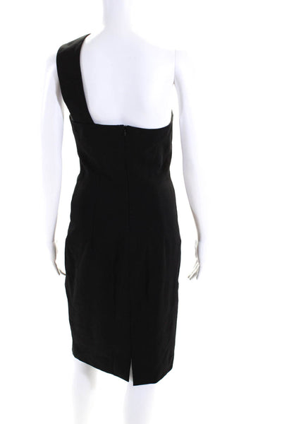 Cushnie Women's One Shoulder Slit Hem Bodycon Mini Dress Black Size 6