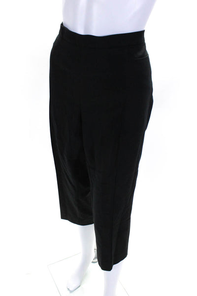 Akris Punto Womens Flat Front Cropped Straight Leg Dress Pants Black Size 14