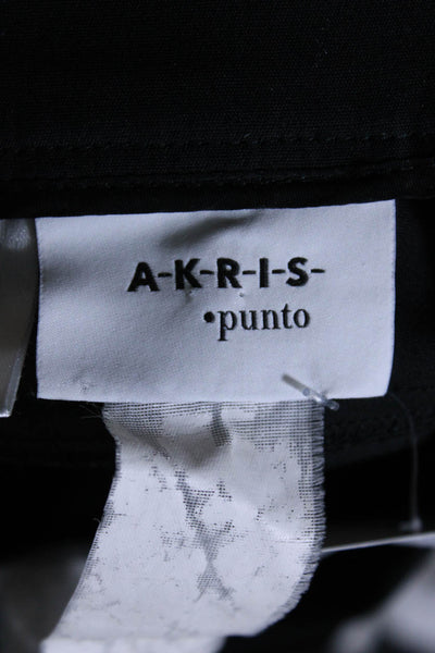 Akris Punto Womens Flat Front Cropped Straight Leg Dress Pants Black Size 14