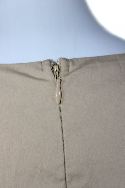 Twinset Actitude Wimens Cotton Blend V-Neck Tiered Mini Dress Beige Sizee S