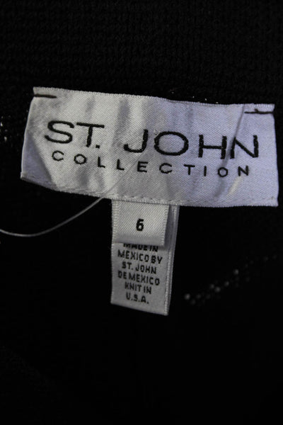 St. John Womens Elastic Waistband Pleated Santana Knit Pants Brown Wool Size 6