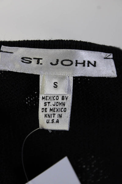 St. John Womens Scoop Neck Santana Knit Tank Top Dark Navy Wool Size Small