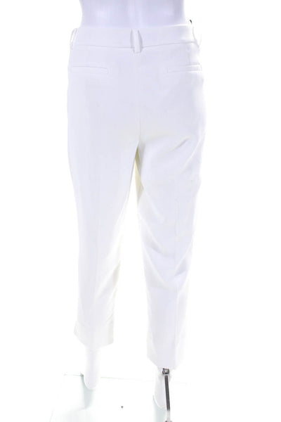 Karl Lagerfeld Womens Creased Slim Leg Dress Trousers White Size 6