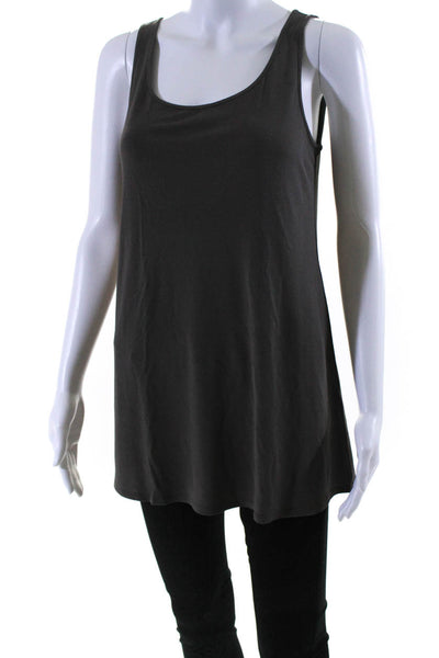 Eileen Fisher Women's Scoop Neck Sleeveless Tunic Tank Top Brown Size S